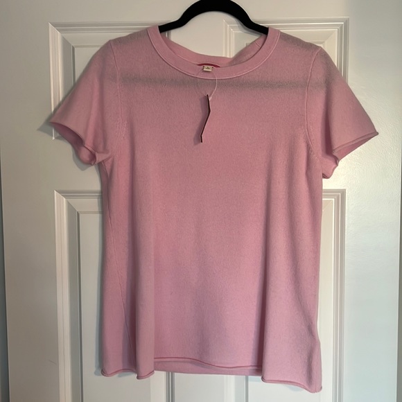 J. Crew Sweaters - J.CREW cashmere short sleeved sweater (light pink)
